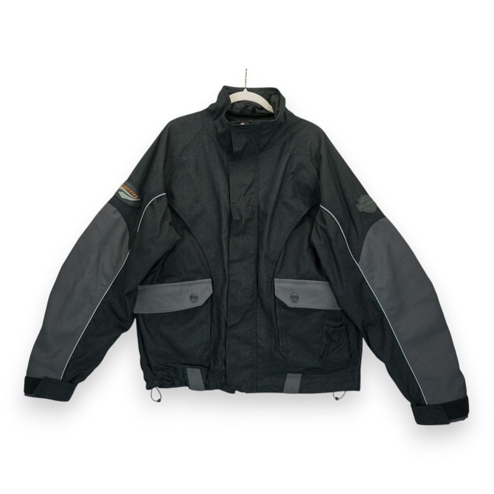 Vintage Y2K Harley Davidson Men's Motorcycle Jacket Riding Size Medium Full Zip